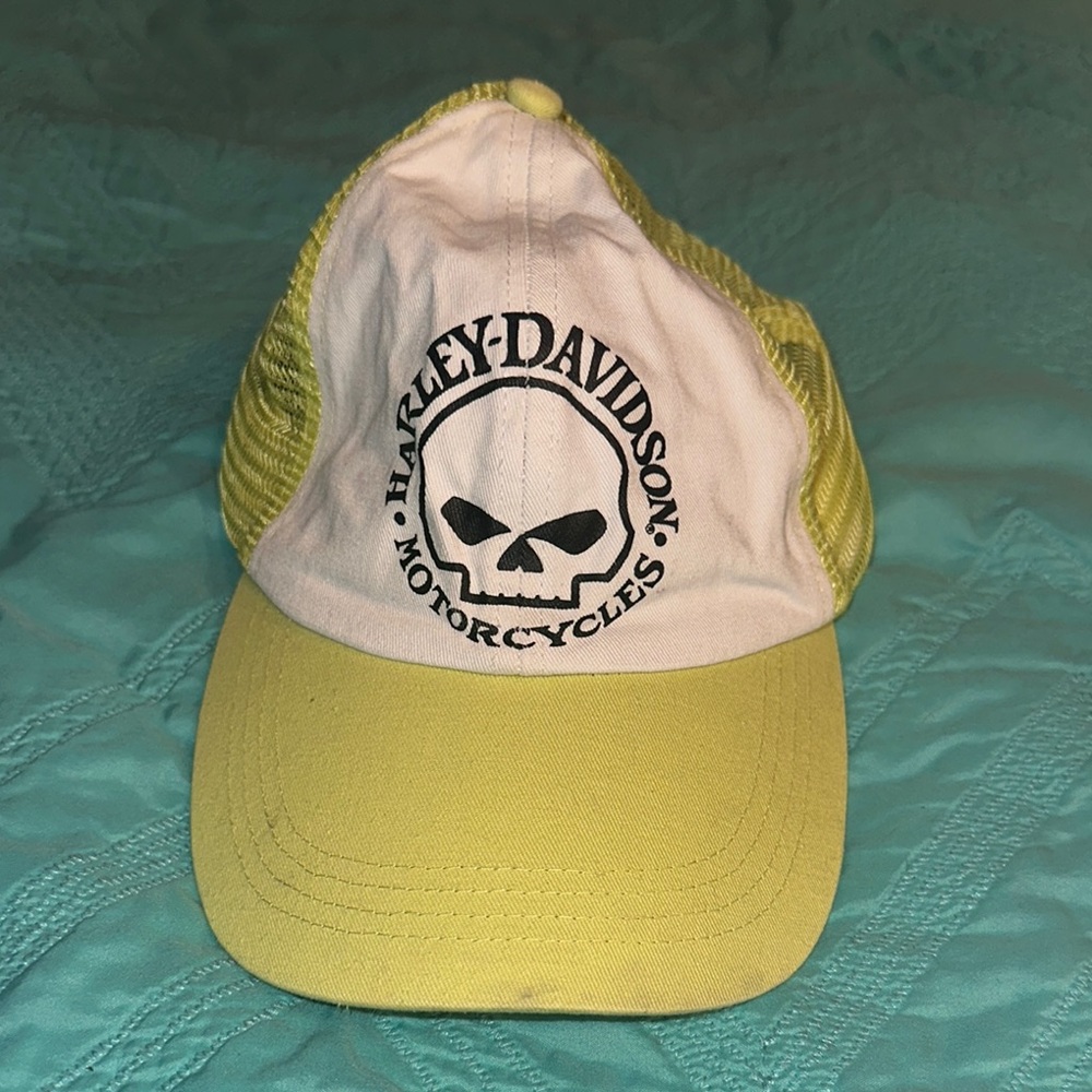 Harley-Davidson Neon Yellow and White Cap